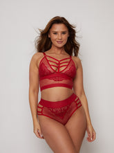 Kayla Bralette & Brief Set : Raspberry Red