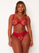 Carina Bra & Brief Set : Sheer Strawberry