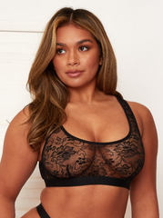 Millie-Mae Twin Pack Crop Bralettes : Black & Velvet Purple