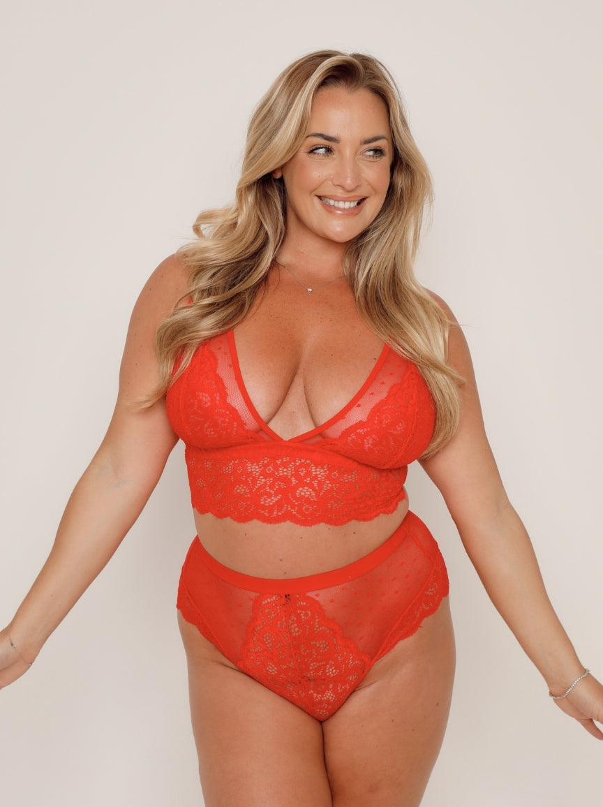 Eva Bralette & Brief Set : Chilli Pepper