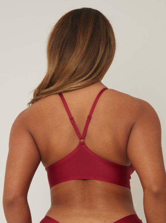 Casey Bralette : Wine Red