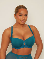 Daley Lace Bra : Blue Coral