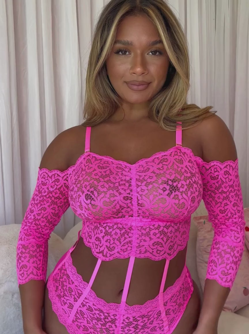 Alix Bodysuit : Neon Pink