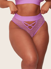 Abigail high waist brief front criss-cross caging