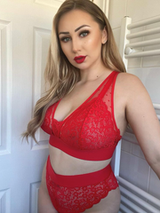 Hallie fiery red flattering longline bralette